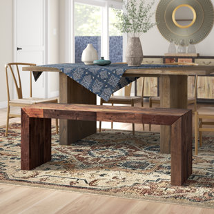 Reclaimed wood dining table with bench hot sale